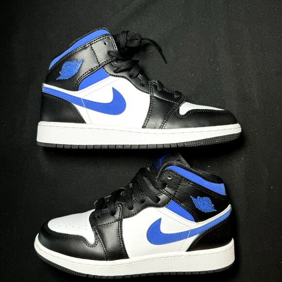 Size 5 - Nike Air Jordan 1 Mid GS Racer Blue Men's Shoes - Picture 2 of 8